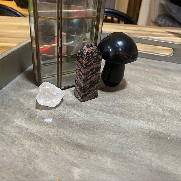 SOLD Red Snowflake Obsidian Small Rectangular Tower - Picture 6 of 7